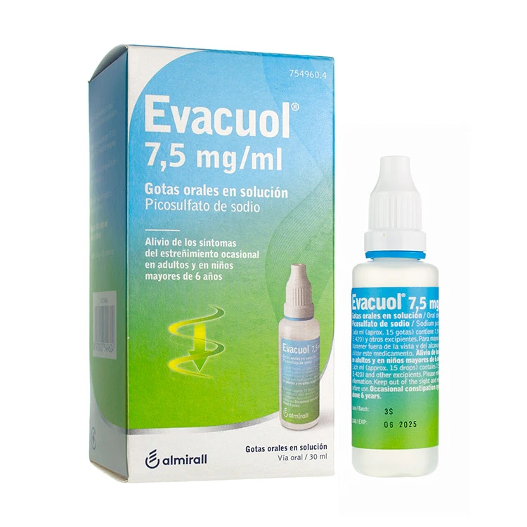 Evacuol 7,5 mg/ml gotas orales en solución 30 ml