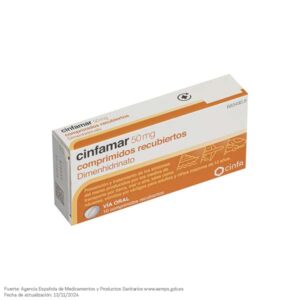 Cinfamar 50 mg 10 comprimidos recubiertos