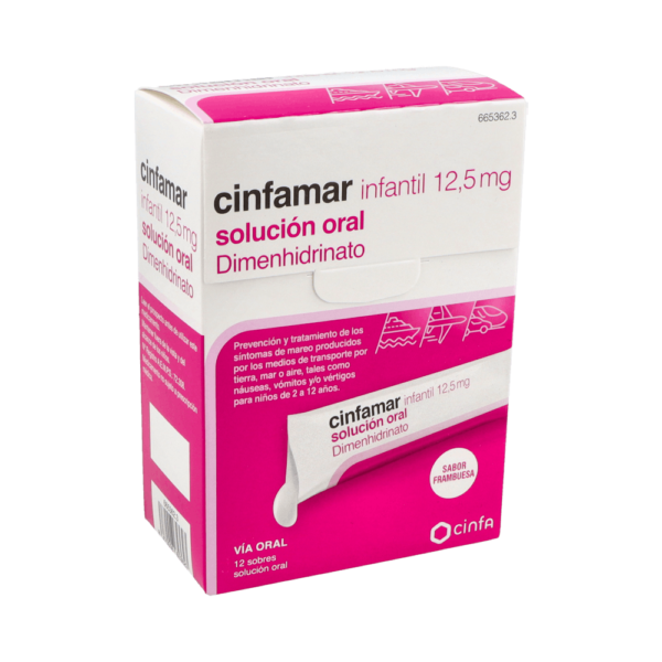 Cinfamar infantil 12,5 mg solución oral 12 sobres