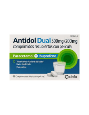 AntidolDual 500 mg/200 mg 20 comprimidos recubiertos con película