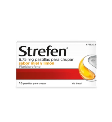 Strefen 8,75 mg pastillas para chupar sabor miel y limón 16 pastillas para chupar